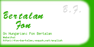 bertalan fon business card